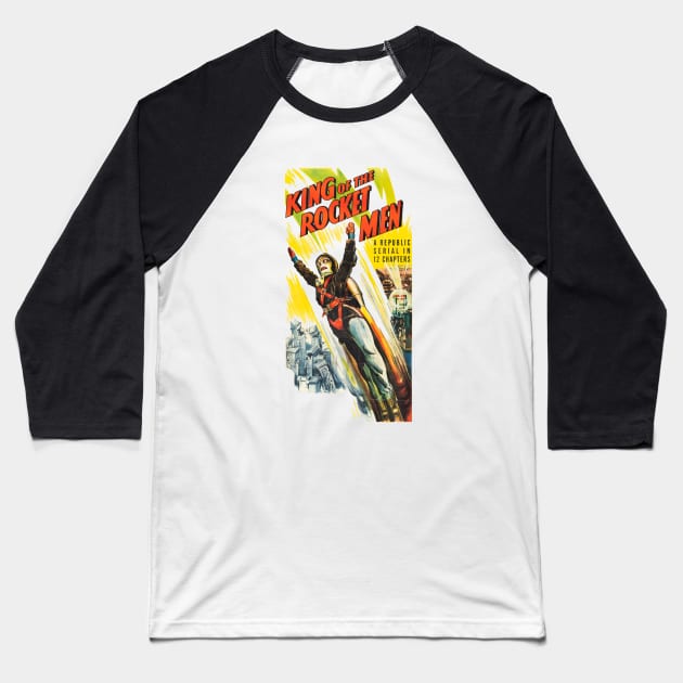 King of the Rocket Men Movie Poster Baseball T-Shirt by MovieFunTime